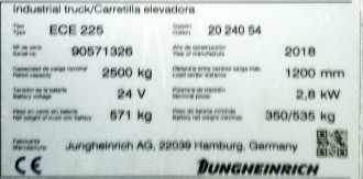 Used Forklift Truck JUNGHEINRICH ECE 225 240-54 ELEKTRO NIEDERHUBWAGENFAHRERSTAND (13044437)