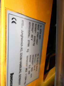 Used Forklift Truck JUNGHEINRICH EFG 220 ELEKTRO DREIRADFRONTSTAPLER (13076067)