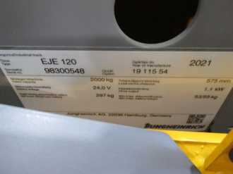 Used Forklift Truck JUNGHEINRICH EJE 120 G 115-54 Li-Ion ELEKTRO NIEDERHUBWAGENDEICHSEL (13065878)