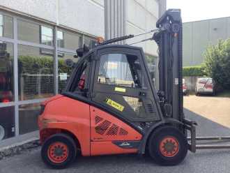 Used Forklift Truck LINDE H50D-02 DIESEL VIERRADFRONTSTAPLER (13046527)