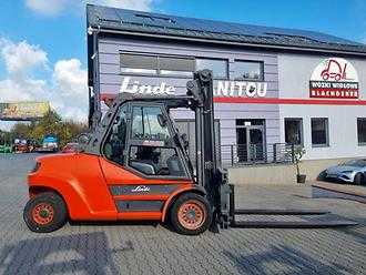 Used Forklift Truck LINDE H80T-01/1100 Fork positioner GAS VIERRADFRONTSTAPLER (12999480)