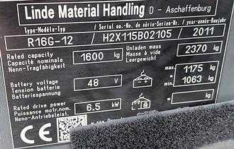 Used Forklift Truck LINDE R16G ELEKTRO SCHUBMASTSTAPLER (13034097)