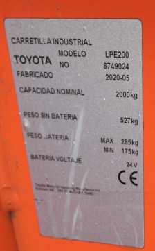Carretilla elevadora segunda mano BT LPE200 LI-ION ELEKTRO NIEDERHUBWAGENSEMIELEKTRISCH (13063108)