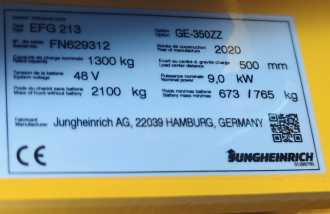 Carretilla elevadora segunda mano JUNGHEINRICH EFG 213 350 ZZ LI-ION ELEKTRO DREIRADFRONTSTAPLER (13069252)