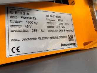 Carretilla elevadora segunda mano JUNGHEINRICH EFG 218 Baujahr 2020 / Stunden 10722 HH 3100 ELEKTRO DREIRADFRONTSTAPLER (13004653)