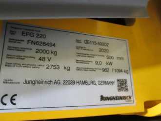 Carretilla elevadora segunda mano JUNGHEINRICH EFG 220 SP GE 115-500 DZ ELEKTRO VIERRADFRONTSTAPLER (13038903)