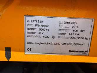 Carretilla elevadora segunda mano JUNGHEINRICH EFG S 50 Baujahr 2014 Stunden 6515 Akku 2023 ELEKTRO VIERRADFRONTSTAPLER (13061936)
