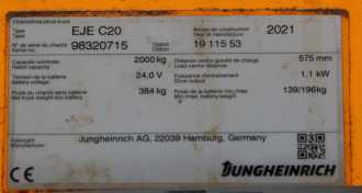 Carretilla elevadora segunda mano JUNGHEINRICH EJE C20 ELEKTRO NIEDERHUBWAGENSEMIELEKTRISCH (13063111)