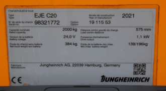 Carretilla elevadora segunda mano JUNGHEINRICH EJE C20 ELEKTRO NIEDERHUBWAGENSEMIELEKTRISCH (13063116)