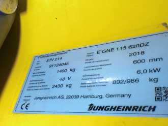 Carretilla elevadora segunda mano JUNGHEINRICH ETV 214 620 DZ ELEKTRO SCHUBMASTSTAPLER (12963646)