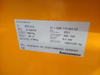 Carretilla elevadora segunda mano JUNGHEINRICH ETV 214 SP L GNE 115 902 DZ ELEKTRO SCHUBMASTSTAPLER (12999509)