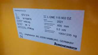 Carretilla elevadora segunda mano JUNGHEINRICH ETV 214 SP L GNE 115 902 DZ ELEKTRO SCHUBMASTSTAPLER (12999509)