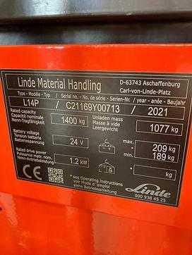 Carretilla elevadora segunda mano LINDE L14P/1169 ELEKTRO HOCHHUBWAGENFAHRERSTAND (12815335)
