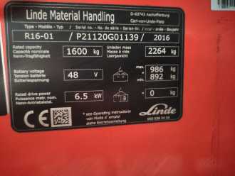 Carretilla elevadora segunda mano LINDE R16-01/1120 ELEKTRO SCHUBMASTSTAPLER (13069035)