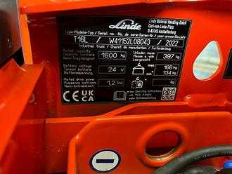 Carretilla elevadora segunda mano LINDE T16L ELEKTRO NIEDERHUBWAGENDEICHSEL (12937629)