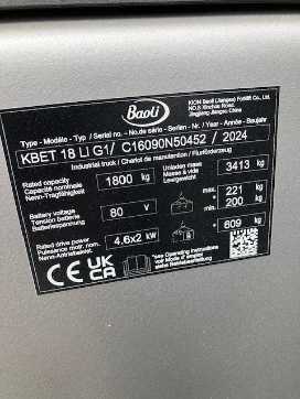 Chariot élévateur d'occasion BAOLI KBET 18 Li G1 ELEKTRO DREIRADFRONTSTAPLER (13034326)