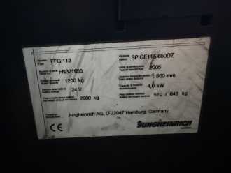 Chariot élévateur d'occasion JUNGHEINRICH EFG 113 ELEKTRO DREIRADFRONTSTAPLER (13066823)