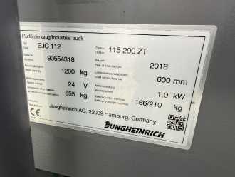 Chariot élévateur d'occasion JUNGHEINRICH EJC 112 Baujahr 2018 Stunden 673 Akku 2026 ELEKTRO HOCHHUBWAGENDEICHSEL (13070807)