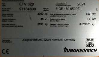 Chariot élévateur d'occasion JUNGHEINRICH ETV 320 SP Li 180-650DZ ELEKTRO SCHUBMASTSTAPLER (13075839)