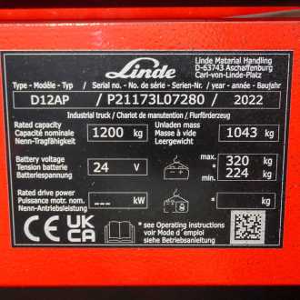 Chariot élévateur d'occasion LINDE D12 AP ELEKTRO HOCHHUBWAGENFAHRERSTAND (12972612)