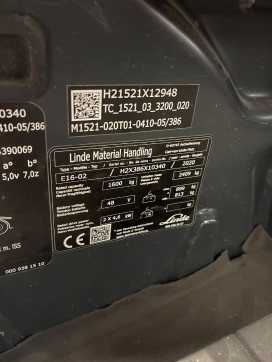 Chariot élévateur d'occasion LINDE E16-386-02 ELEKTRO DREIRADFRONTSTAPLER (13053914)
