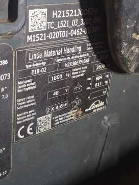 Chariot élévateur d'occasion LINDE E18-386-02 ELEKTRO DREIRADFRONTSTAPLER (13038844)
