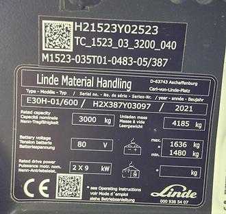 Chariot élévateur d'occasion LINDE E30H/600 - 387 ELEKTRO VIERRADFRONTSTAPLER (13075000)