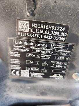 Chariot élévateur d'occasion LINDE E45L-01/600 ELEKTRO VIERRADFRONTSTAPLER (13071212)