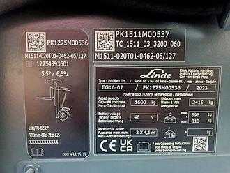 Chariot élévateur d'occasion LINDE EG16 1275-02 ELEKTRO DREIRADFRONTSTAPLER (12960649)