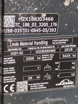 Chariot élévateur d'occasion LINDE H35T-393-02 GAS VIERRADFRONTSTAPLER (13048864)