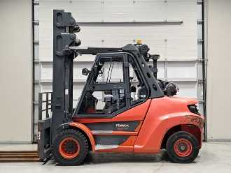 Chariot élévateur d'occasion LINDE H80T-03/900 GAS VIERRADFRONTSTAPLER (13050340)