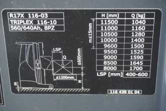 Chariot élévateur d'occasion LINDE R 17 X 116-03 ELEKTRO SCHUBMASTSTAPLER (13076329)