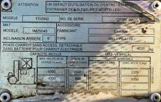 Chariot élévateur d'occasion MITSUBISHI FD 25 N3 WEITERE WEITERE (12995548)