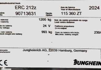 Used Forklift Truck JUNGHEINRICH ERC 212z 120-360ZT ELEKTRO NIEDERHUBWAGENFAHRERSTAND (13075840)