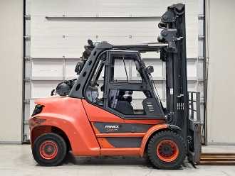 Used Forklift Truck LINDE H80T-03/900 GAS VIERRADFRONTSTAPLER (13050340)