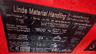 Used Forklift Truck LINDE T 16 ELEKTRO NIEDERHUBWAGENDEICHSEL (13076205)