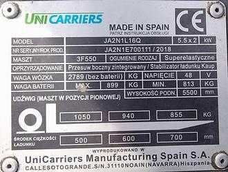 Used Forklift Truck UNICARRIERS TX4-16 JA2N1L16Q ELEKTRO VIERRADFRONTSTAPLER (12788621)