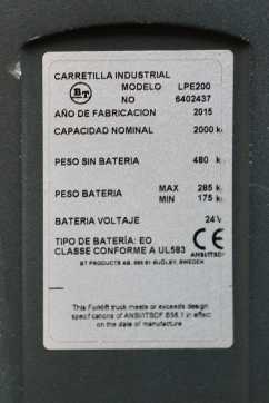 Gabelstapler gebraucht BT LPE 200 ELEKTRO NIEDERHUBWAGENSEMIELEKTRISCH (12994551)