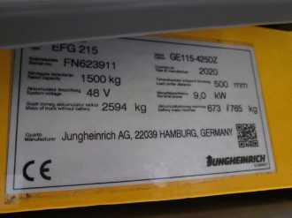Gabelstapler gebraucht JUNGHEINRICH EFG 215 MP GE 115-425 DZ ELEKTRO VIERRADFRONTSTAPLER (13033222)