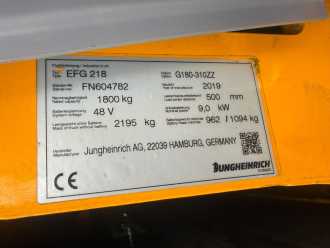 Gabelstapler gebraucht JUNGHEINRICH EFG 218 Baujahr 2019 / Stunden 15444 HH 3100 ELEKTRO DREIRADFRONTSTAPLER (13049469)