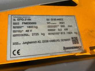 Gabelstapler gebraucht JUNGHEINRICH EFG 218 Baujahr 2021 / Stunden 5991 HH 4400 ELEKTRO DREIRADFRONTSTAPLER (13067901)