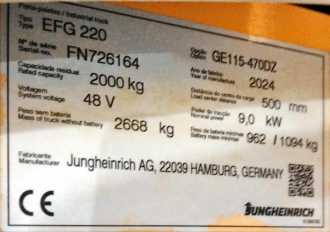 Gabelstapler gebraucht JUNGHEINRICH EFG 220 SP GE 115-470DZ ELEKTRO VIERRADFRONTSTAPLER (13072223)
