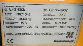 Gabelstapler gebraucht JUNGHEINRICH EFG 430k MP GE 130-440 DZ Li-ion ELEKTRO VIERRADFRONTSTAPLER (13072931)