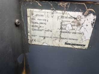 Gabelstapler gebraucht JUNGHEINRICH EFG 550 Baujahr 2010/ Stunden 20000 / Ohne Akku ELEKTRO VIERRADFRONTSTAPLER (13001084)