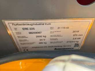 Gabelstapler gebraucht JUNGHEINRICH ERE 225 Baujahr 2019 Akku 2019 Gabellänge 1150 ELEKTRO NIEDERHUBKOMMISSIONIERER (13031684)