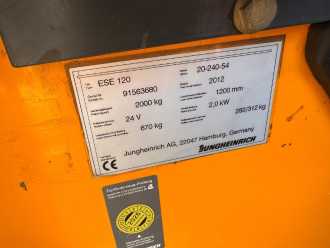 Gabelstapler gebraucht JUNGHEINRICH ESE 120 Baujahr 2012 Gabelänge 2,4M 7 X Vorhanden ELEKTRO NIEDERHUBKOMMISSIONIERER (13061931)
