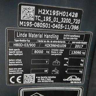 Gabelstapler gebraucht LINDE H80D/900 DIESEL VIERRADFRONTSTAPLER (13068689)
