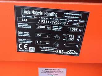 Gabelstapler gebraucht LINDE L14 ELEKTRO HOCHHUBWAGENDEICHSEL (13015590)