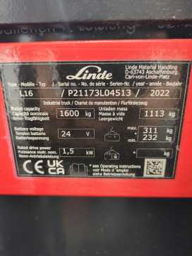Gabelstapler gebraucht LINDE L16I-1173-01 ELEKTRO HOCHHUBWAGENDEICHSEL (13057234)