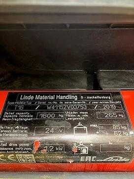Gabelstapler gebraucht LINDE T16 ION ELEKTRO NIEDERHUBWAGENDEICHSEL (12872655)